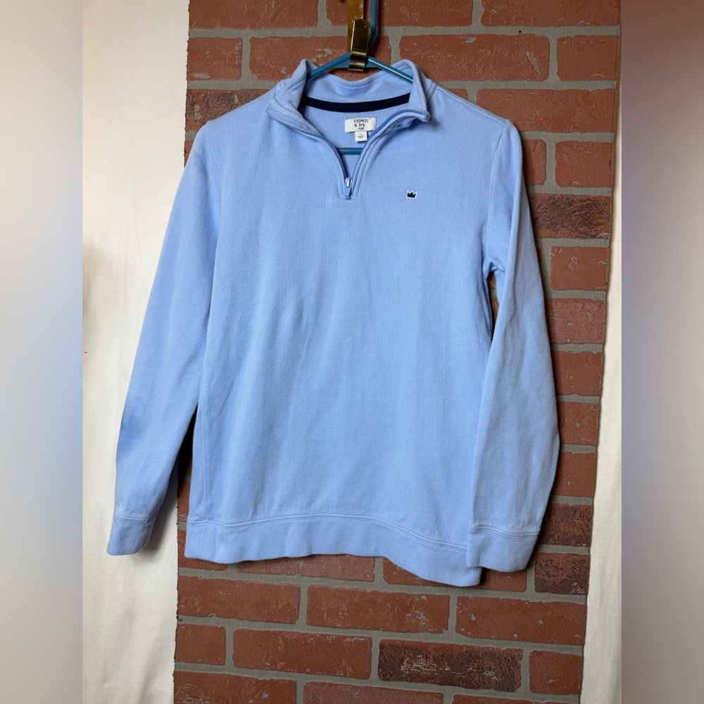 Crown & Ivy Sky Blue Zip-Up Sweater